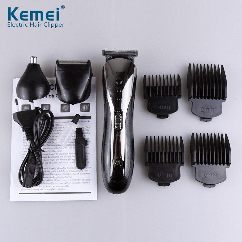 Kemei 3 in 1 Electric Shaver Hair Trimmer Rechargeable Electric Nose Ear Hair Clipper Beard Razor Machine KM-1407