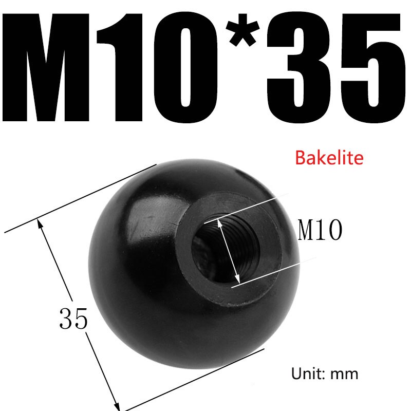 2 stück rot-schwarzer kugelhebelknopf mit kupferkern / bakelitkern / eisenkern, ersatz-rundgriff für werkzeugmaschinen  m4 m5 m6 m8 m10 m12: Indigo