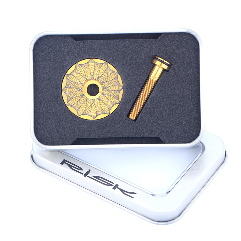28.6Mm Mtb Fiets Stem Headset Top Cap Titanium Legering Ultralichte Stuurpen Top Cap Bmx Racefiets vork Stem Top Cap Kom Covers: Spacetime Gold