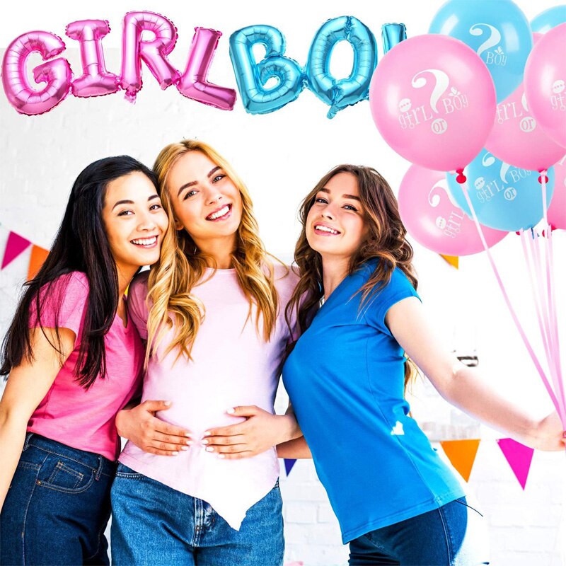 18 Pcs Jongen Of Meisje Latex Ballonnen Gedrukt Verjaardag Evenement Partij Decoratie Baby Shower Geslacht Onthullen Partijen Roze Blauw