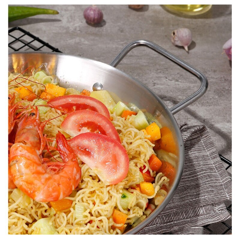 Ruostumaton teräs tarttumaton paella pannu espanjalainen mereneläviä paistinpannu wok juusto liesi ruoanlaitto pannu keittiö astiat