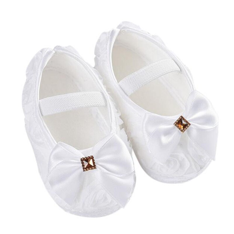 Baby Toddler Shoes Infant Flower Soft Sole Kid Girls Boy Baby Rose Bowknot Elastic Band Crib Shoes Prewalker 0-18 Months: White / 13-18 Months