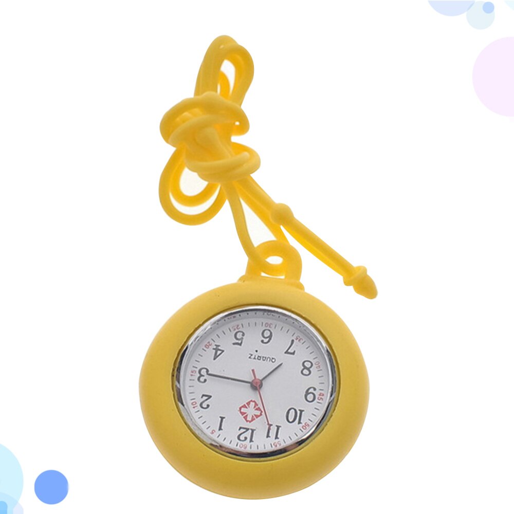 1pc enfermeira relógio redondo silicone enfermeira bolso pendurado relógio presente relógio (branco)