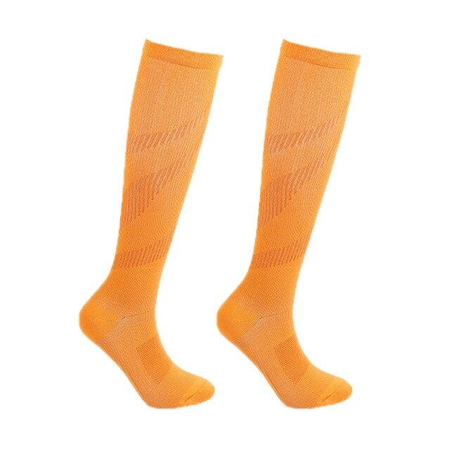 Unisex Socks Compression Stockings Pressure Varicose Vein Stocking Knee High Leg Support Stretch Pressure Circulation: WYS041-orange / S-M