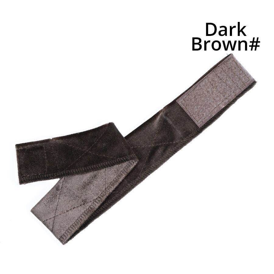 Wig Elastic Velvet Hair Band，Female Hair Band Making Wig Cap，Grip Headband,Adjust，Black Beige Brown Dark Brown Skin Tone: dark brown