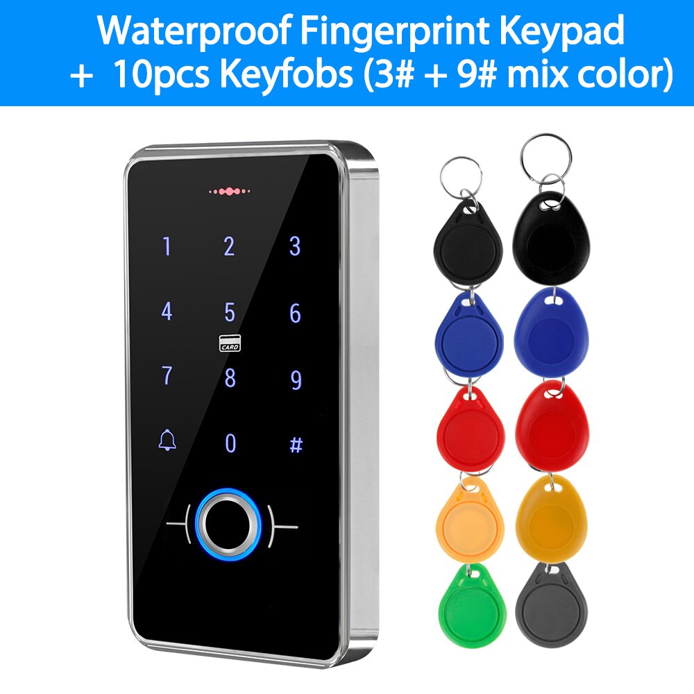 IP68 Waterproof Biometric Fingerprint Access Control System RFID Keyboard Standalone Access Controller with Touch Panel 13.56MHz: Keypad with Mix Keys