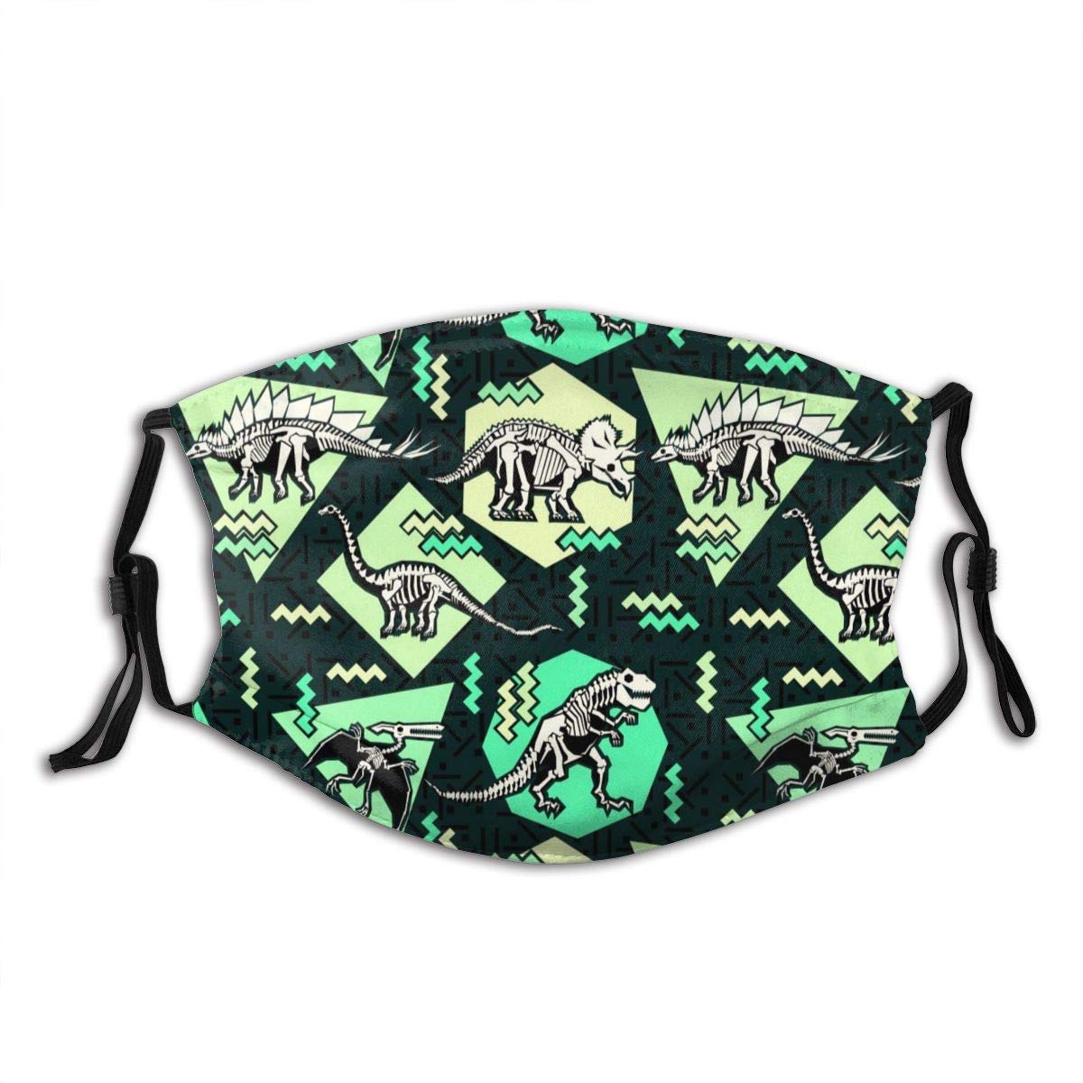 Dinosaurus Botten Doek Gezichtsmasker Met Filter Pocket Wasbare Gezicht Doek Masker Pollen-Proof Print Herbruikbare Stof Masker: 5.9in-7.9in