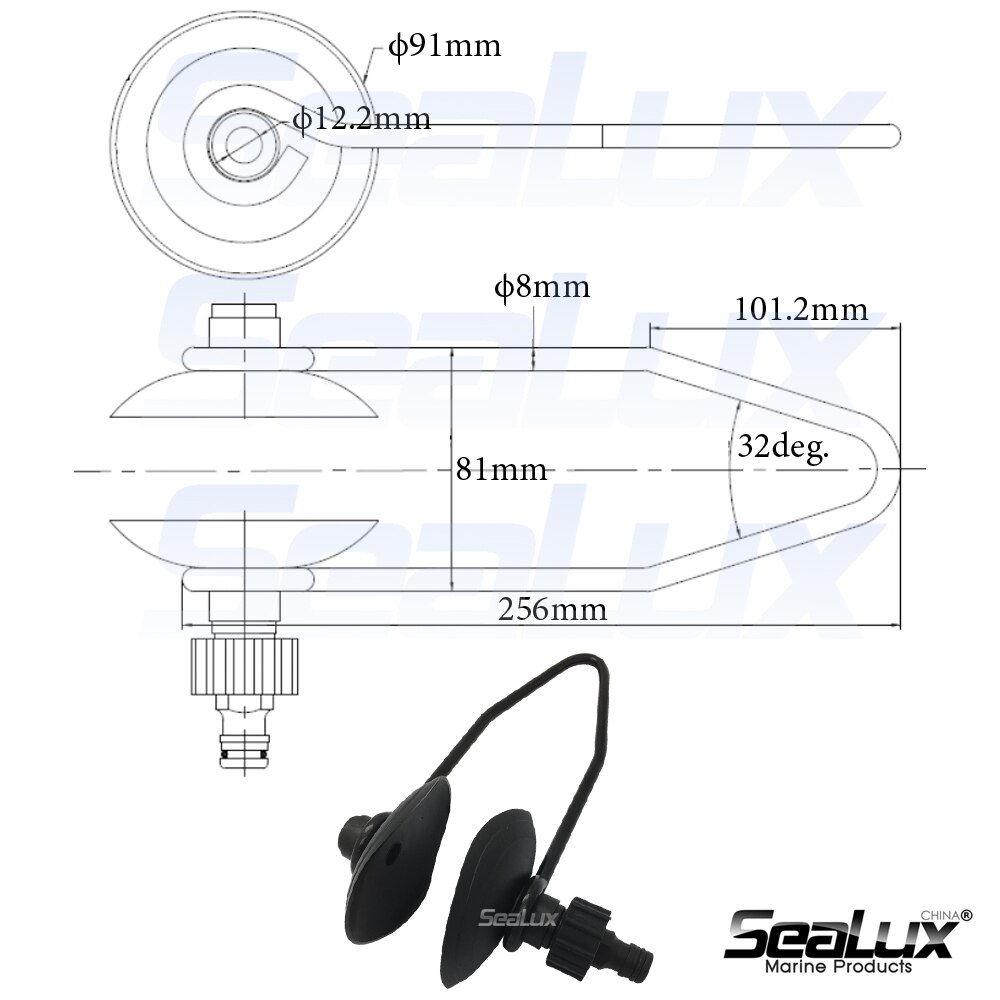 Sealux påhængsmotor skylle øreklemmer rundt hætte og rektangulær hætte holdbar stærk klemme til motorbåd hardware tilbehør