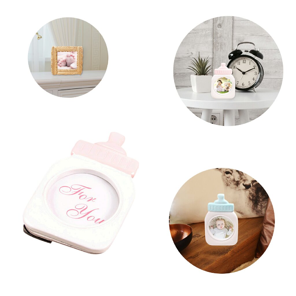 Nappflaska form plast fotoram heminredning baby shower fotosamling söta barn födelsedag tillbehör rumsdekorationer
