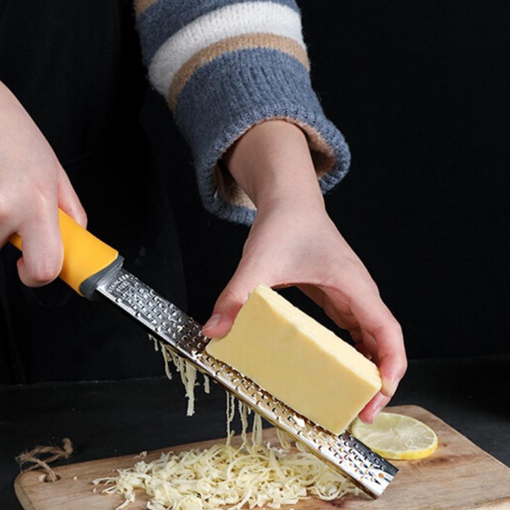 Râpe à fromage à lame tranchante en acier inoxydable, manche en caoutchouc inoxydable, éplucheur de citron, trancheur, outils de cuisson