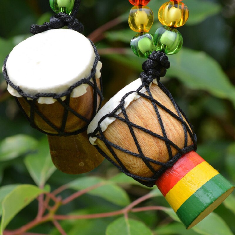 African Drum Pendant Necklace Classic Mini Tambourine Children Necklace Kids Necklace Jewelry Decoration