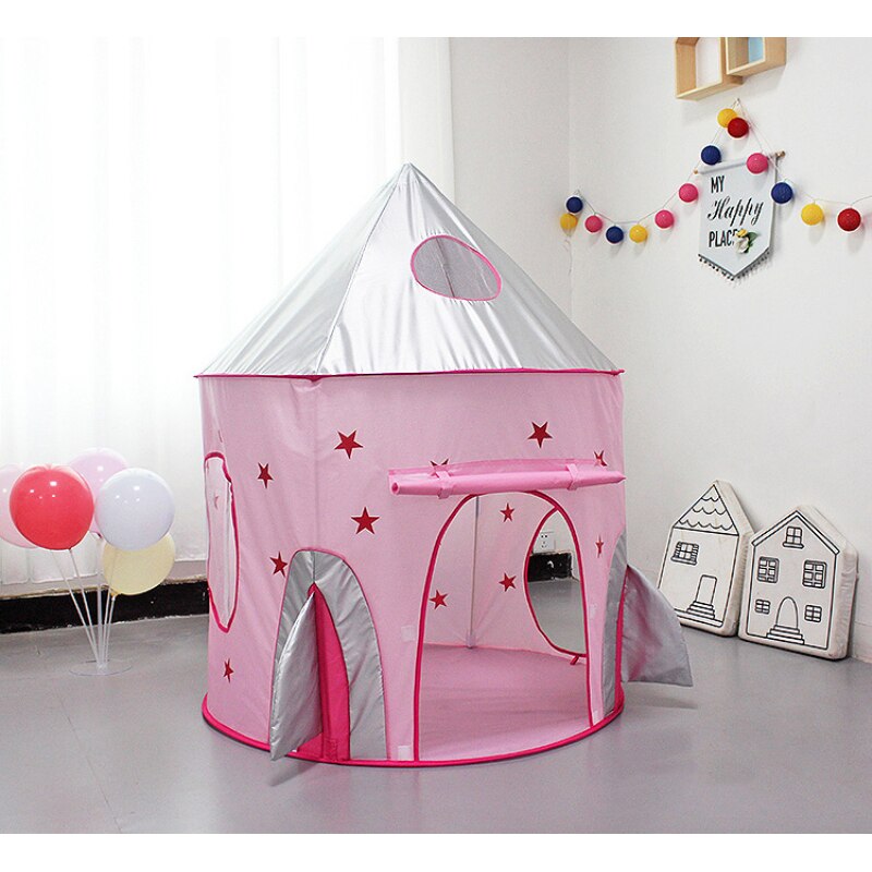 2021 tenda per bambini tenda per astronave per bambini portatile Play House giocattoli Tunnel castello strisciante portatile Ocean Ball Pool Pit regalo per bambini