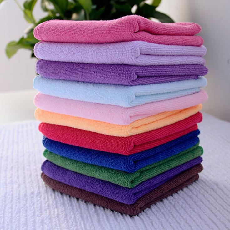 10 Stks/partij Effen Kleur Vierkante Zachte Microfiber Handdoek Car Cleaning Wash Reinigingsdoekje Microfiber Care Handdoeken