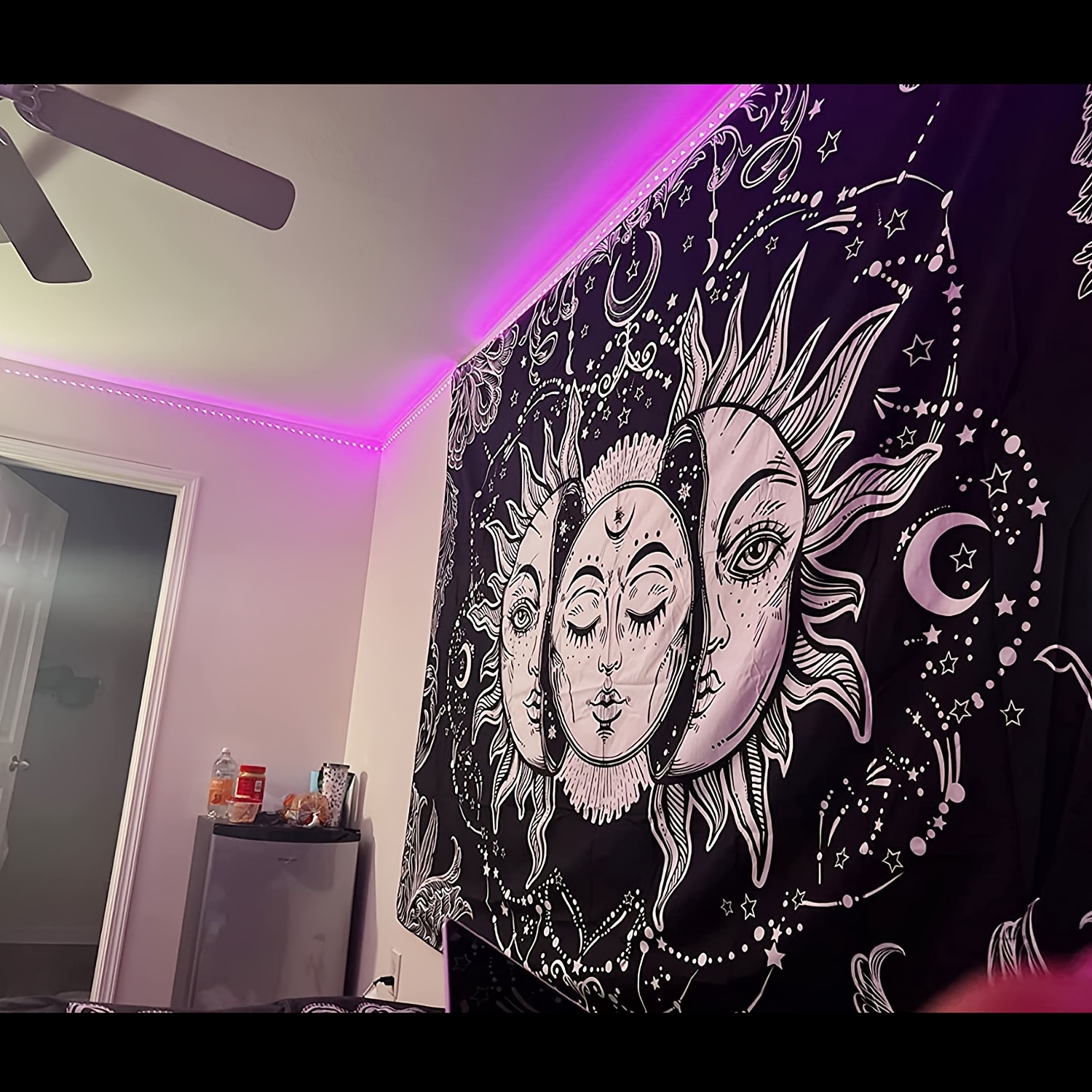 1pcS75 * 58cm sol Luna horóscopo adivinación tapiz impreso decoración del hogar tapiz decoración de pared
