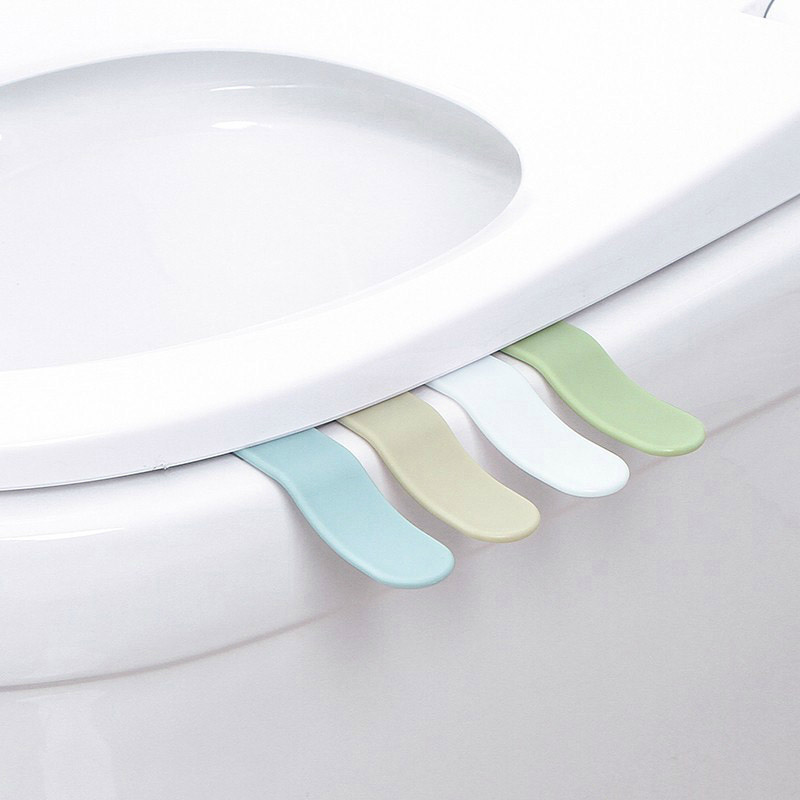 Plastik toiletbetræk løfter anti-snavset sædebetræk låg håndtag klistermærke løfteanordning til rejse hjem badeværelsestilbehør