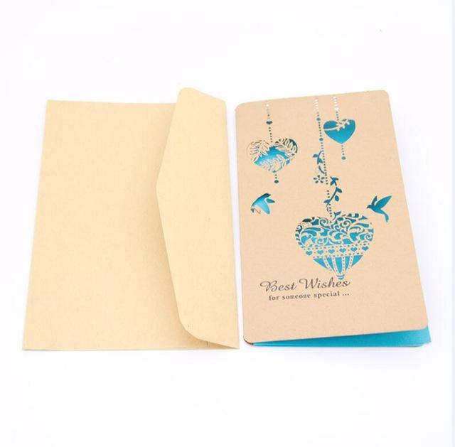 1 sæt vintage stil blonder jubilæum / kraft navn / bryllup smukt fold lykønskningskort: F