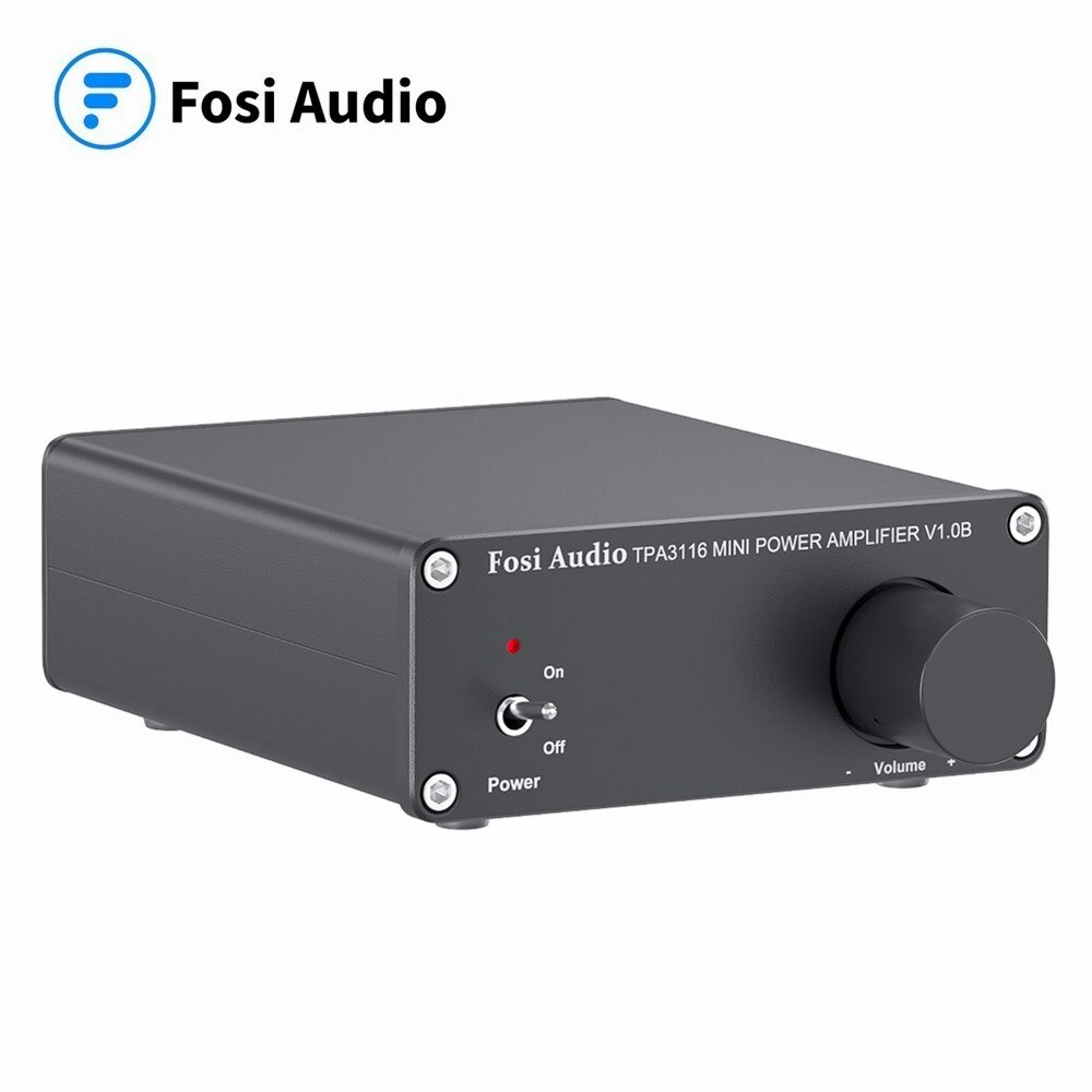 Fosi Audio V1.0 2 Channel Stereo Audio Power Amplifier TPA3116D2 Class D Mini HiFi Digital Sound Amp for Home Speakers 50W x2