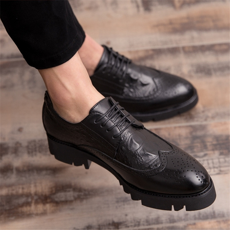 8 10CM Mens Hidden High Heel Shoes for Suit Oxford. Grandado