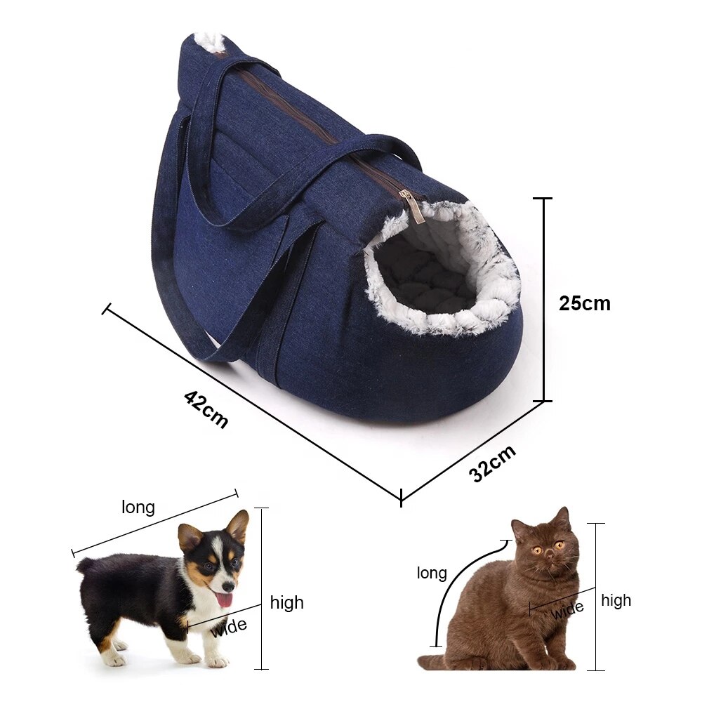 Mochila para transportar gatos, bolsa clássica de ombro para carregar cachorro pequeno