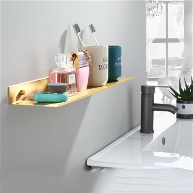 30/40/50CM Gold Bathroom Corner Shelves Bathroom Modern Gold Bathroom Shelves Kitchen Storage Rack Bathroom Shelve s