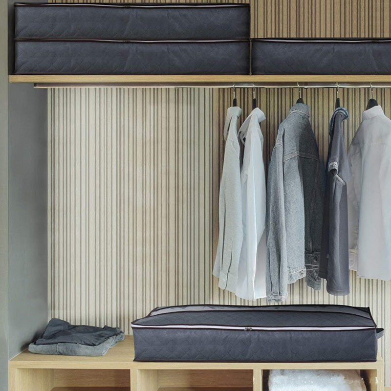 Yaapeet Large Under Bed Storage Bags Clothes Containers Clear Window Reinforced Handles Foldable Rectangle Closet Organizers