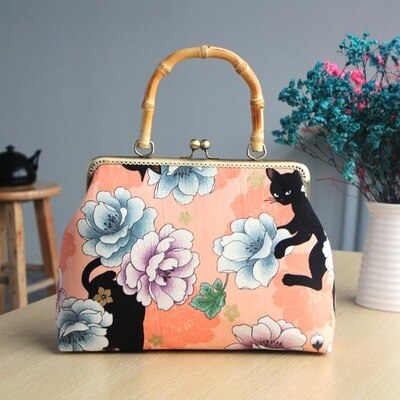 B008 Bamboo section Handle 25CM purse frame Kits Material package Non-finished products DIY sewing Coin Purse handbag: Chocolate