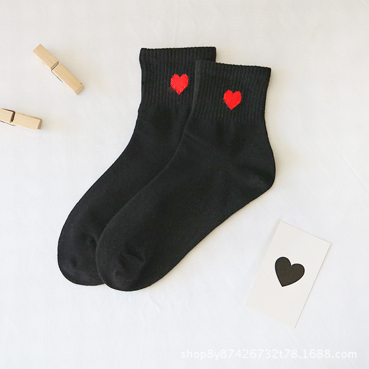 Women Socks Love Heart Cute Female Short Sock Kawaii Cotton Summer Autumn Girls Sock Meias Ankle Sox Calcetines Mujer Girls: SKY BLUE