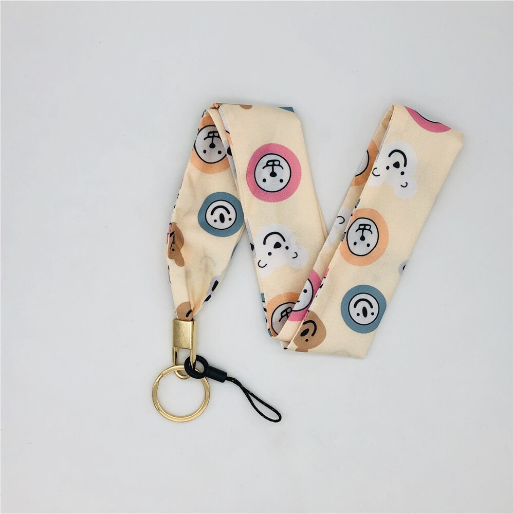 Butterfly Wide Neck Strap Lanyards For keys ID Card Gym Mobile Phone Straps USB badge holder DIY Hang Rope Lariat Lanyard: Champagne Gold