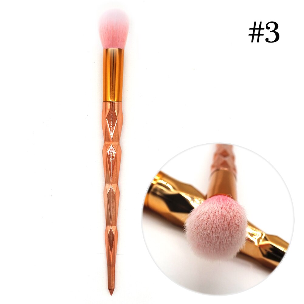1 stk diamant sminkebørster sett pudderfoundation øyenskygge blush blending kosmetikk skjønnhetssminke børsteverktøysett