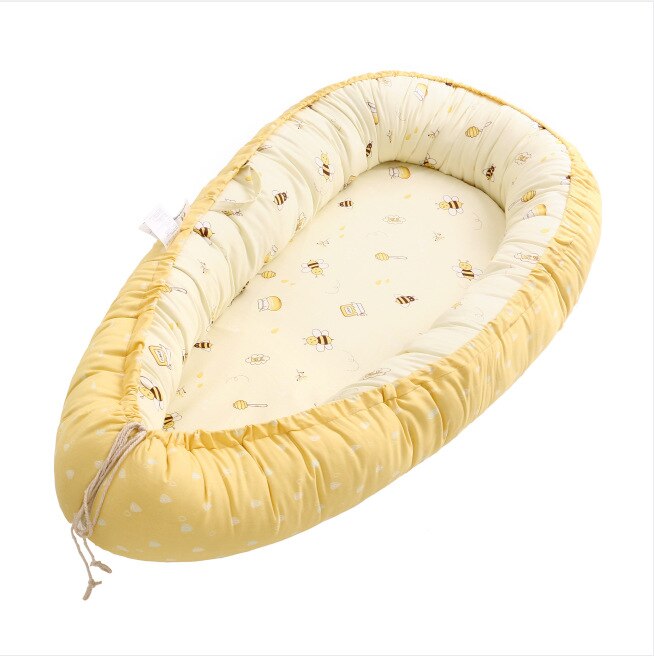 Abnehmbaren Baby Nest Laufstall Schlafzimmer Decor Kinder Kindergarten Bett Spielen Krippe Bettwäsche Wiege: yellow bee