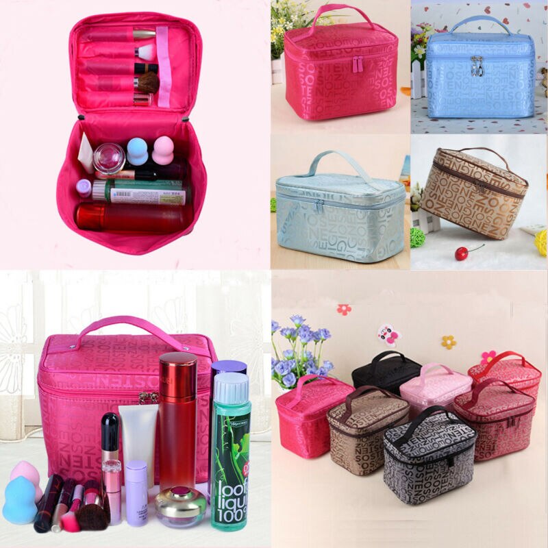 femmes lettre multifonction Portable voyage cosmétique maquillage sac lavage trousse de toilette organisateur grande capacité fourre-tout décontractés