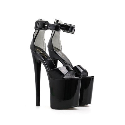 women's shoes 20cm hate sky high model stage catwalk shoes High heels banquet platform sandals Steel Tube Dancing Shoes: Black / 5
