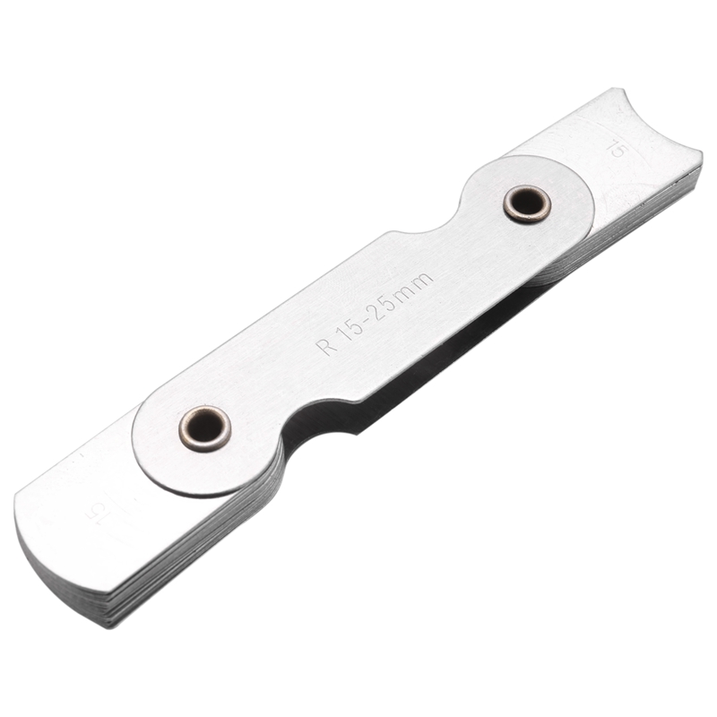 Radius Gauge Set,4Pcs Stainless Steel Radius Fillet Gauge Measuring Tool (R0.3-1.5/ R1-6.5/ R7-14.5/ R15-25)