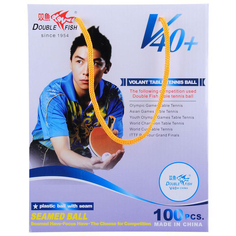 Double Fish white V40+ Training Material Seamed pp Ball Table Tennis ball ping pong ball 100pcs/box: Default Title