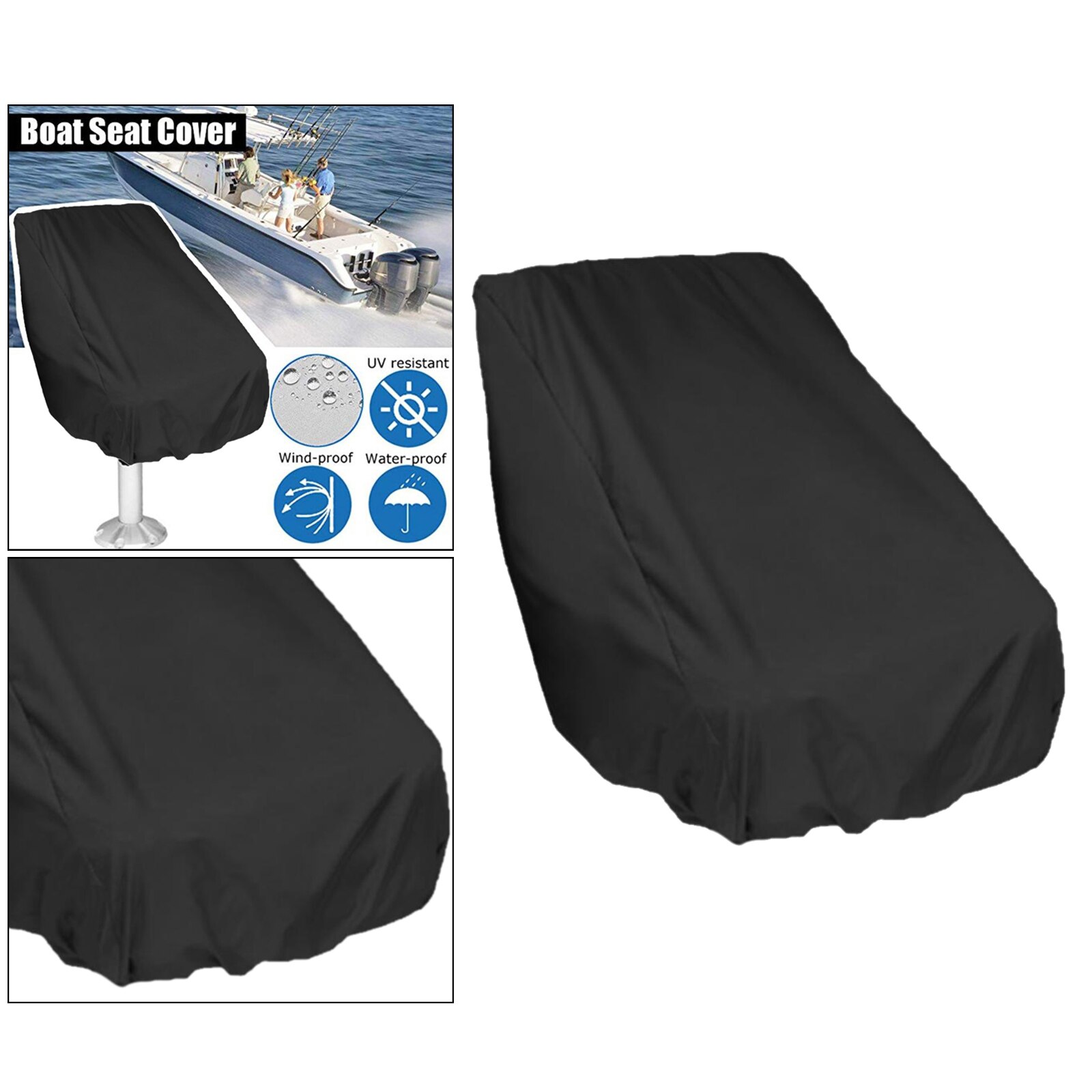 Boat Seat Cover, Folding Waterproof Heavy-Duty Weather Resistant Fabric Protects Fishing Captain’s Chair