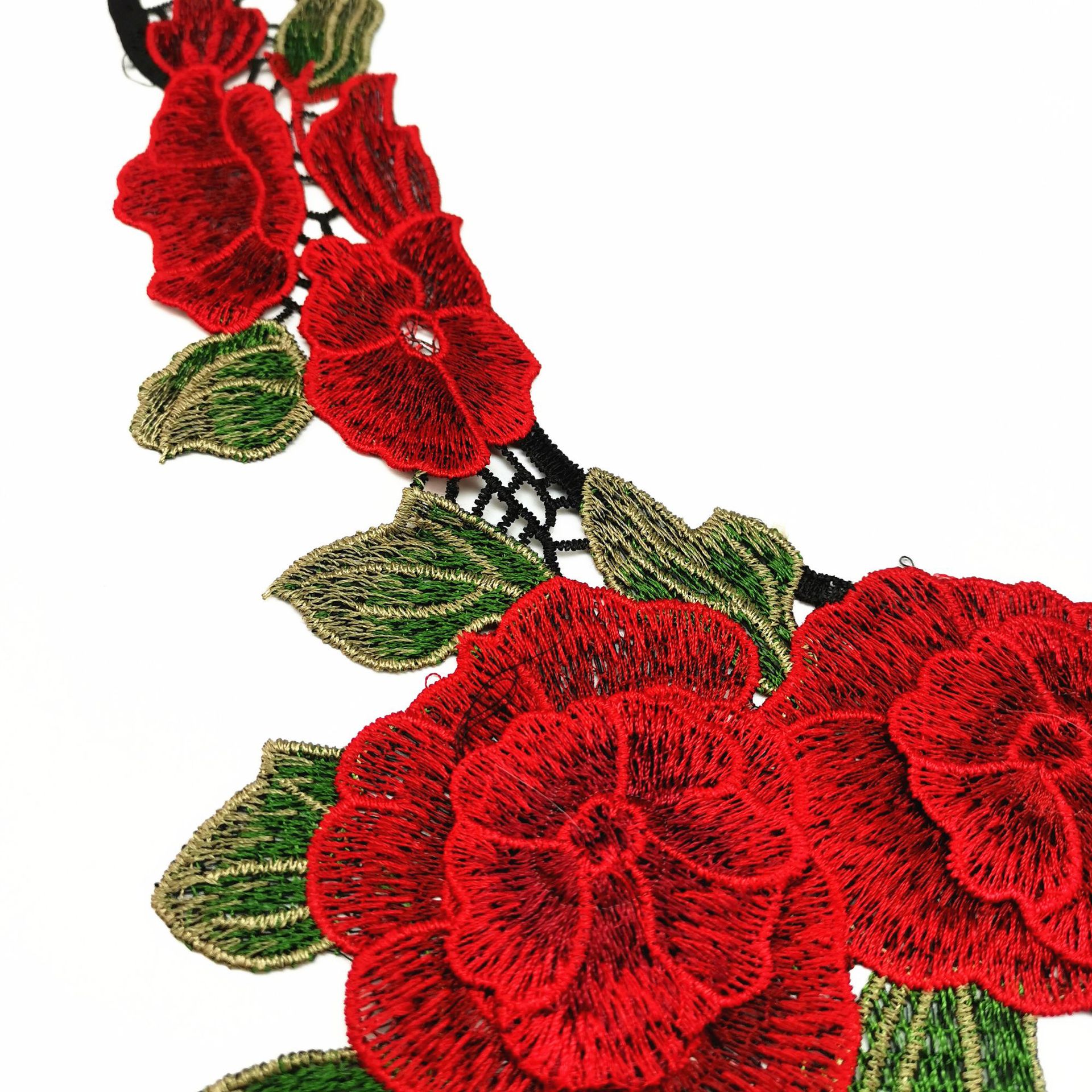 DIY sewing dresses flower applique Collar applique DIY decoration accessories 3d flower Patches Water Soluble