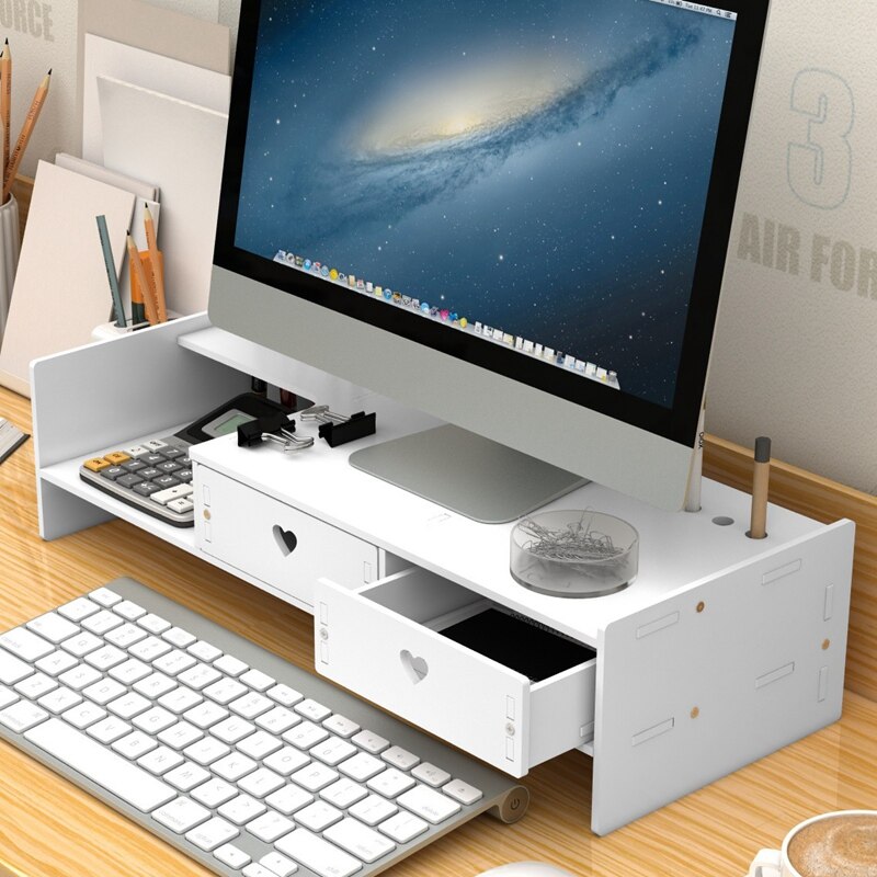 Computer Monitor Screen Increased Shelf Organiser Desktop Rack Desktop Keyboard Rack Increased Base Storage Tray
