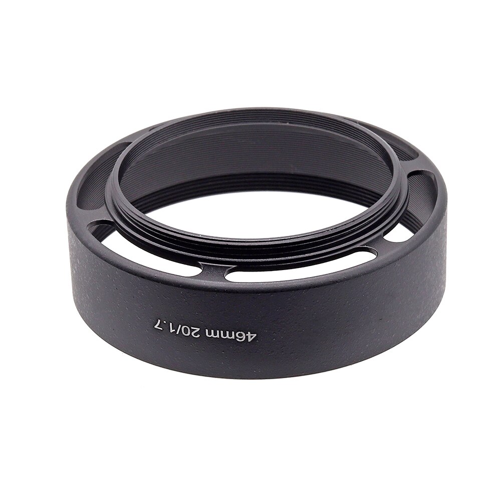 46mm Metal Vented Lens Hood with 58mm Hood Cap for Panasonic 20mm f1.7 ASPH lens and other lenses with 46mm filter thread
