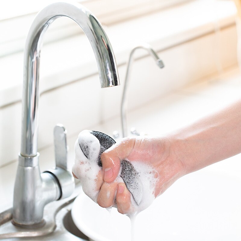 Esponja de limpieza de lavavajillas de doble cara de 5 uds., almohadilla de plato, olla, esponja de fregado fácil de limpiar, esponja de cocina, cepillos de limpieza, exfoliante