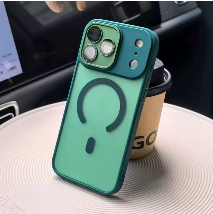 Original Matte Clear Lens Protect For Magsafe Phone Case For iPhone 17 17 Air 17Pro 17 Pro Max Magnetic Wireless Charge Cover: green / iPhone17