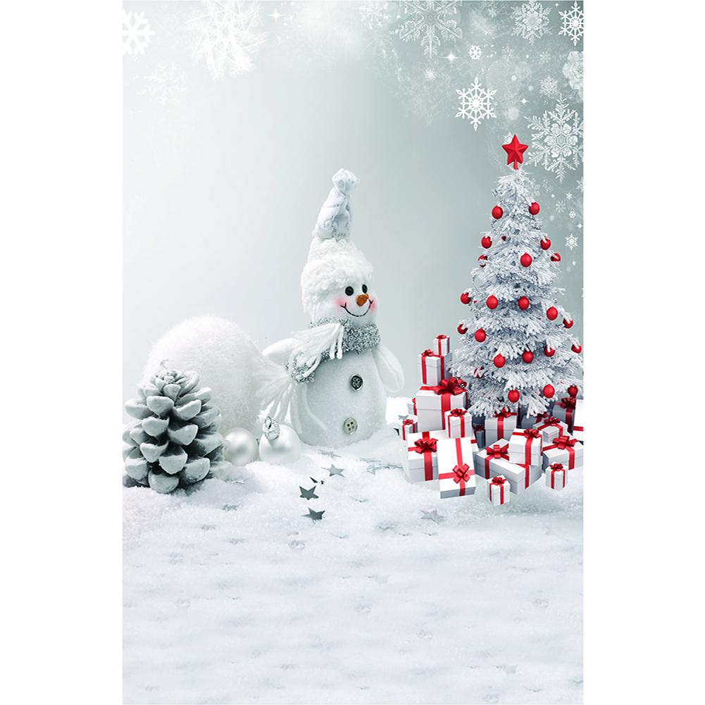 Durable Christmas Background Cloth Happy Year Photos Studio Snow Tree Backdrops Decoration Accessories 0.9X1.5m