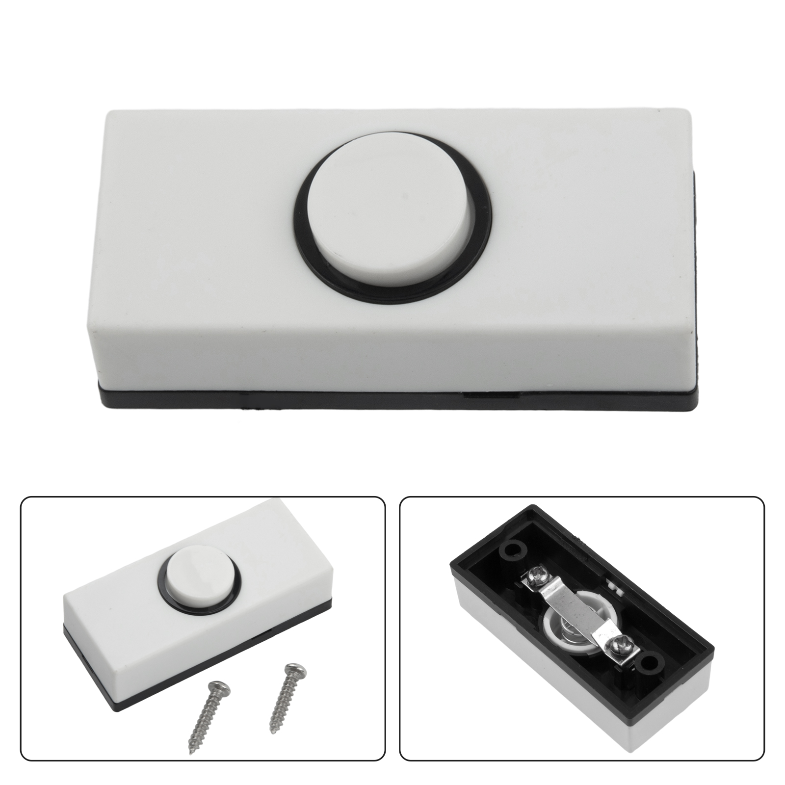 Push Button Door Bell Chime Bell Push Press Button Inserts Wall Plastic Hard Wiring Stylish Exterior Doorbells