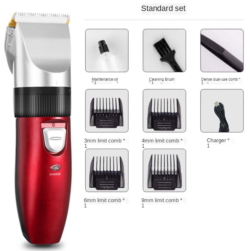 Machine Winkel Clipper Kapper Trimmer Voor Kortharige Mannen Tondeuse Baard Trimmer Professionele Elektrische Scheerapparaat Haar Snijden kapper baardtrimmer tondeuse haar cutting machine barber tools kappers: red