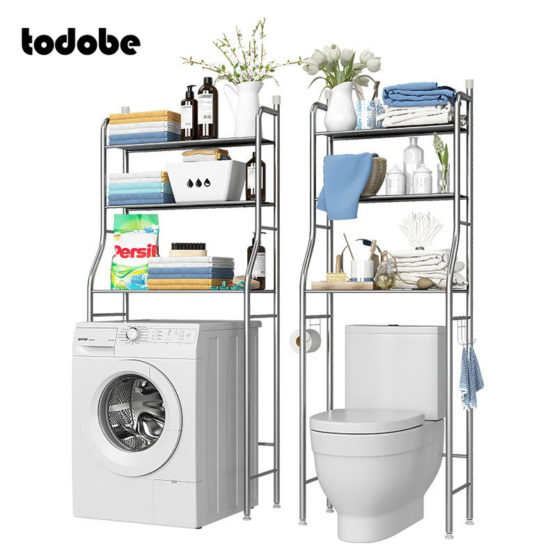 Over The Rack Kitchen Rack Bathroom Cabinet Washing Machine Shelf Paper Towel Rack Space-Saving Toilet Stand Organizer Holder