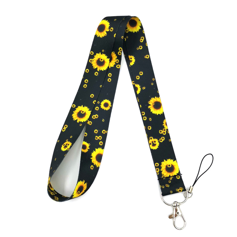 Sonnenblumen Neck Strap Lanyard für Schlüssel USB ID Karte Abzeichen Halter Mobil Straps Telefon Seil Keychain Band Halsketten Keycord