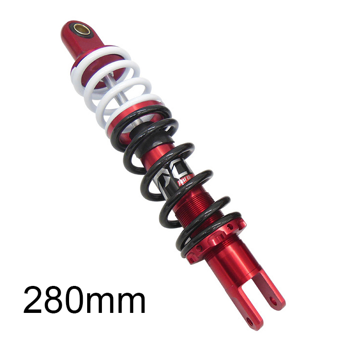 Amortiguador de aceite hidráulico de 280mm y 320mm, suspensión trasera de motocicleta, puntales de horquilla de rebote, amortiguadores de amortiguación, resorte doble: Verde militar