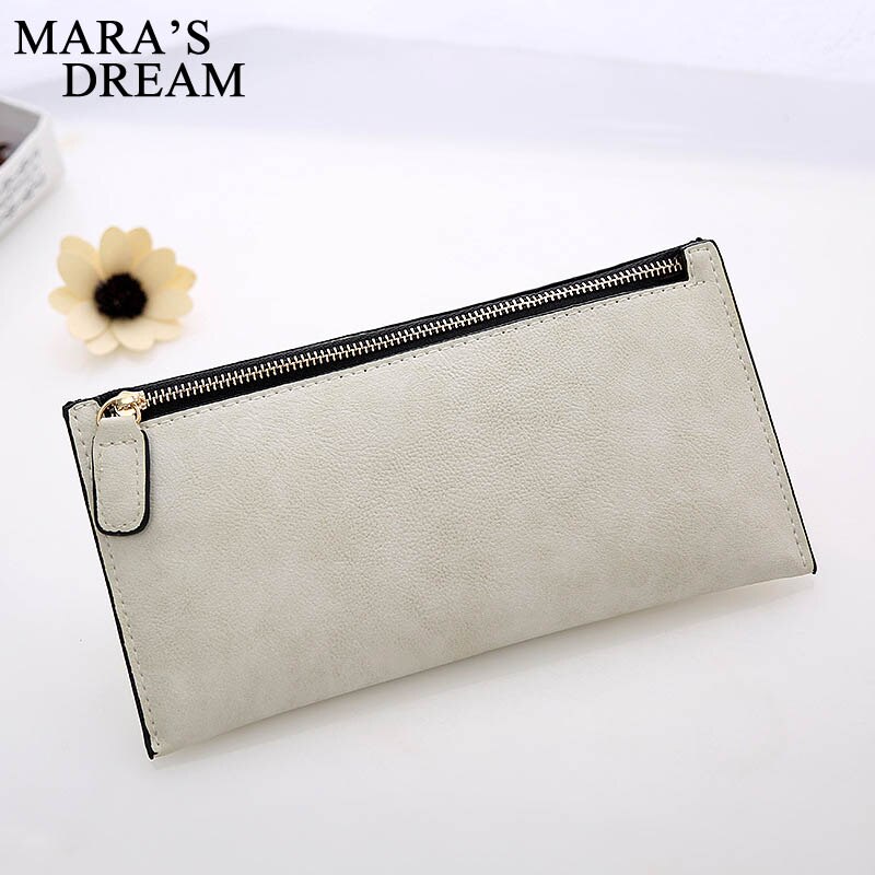 Mara's Dream Korean Version Of The Women's Coin Purse Card Bag Frosted Leather Long Wallet Explosion Models Solid Color