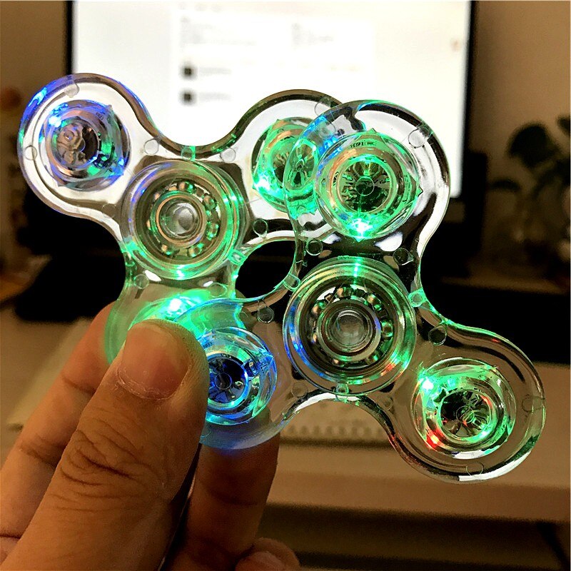 Luminous Fidget Spinner LED Light Up Changeable Hand Spinners Adult Glowing Spiner Stress Relief Toys For Kids