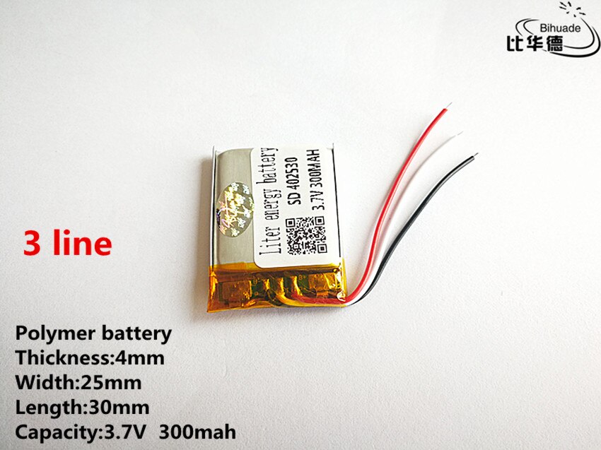 3 ligne Bonne 3.7 V, 300 mAH, 402530 d'ion de lithium de polymère/Li-ion batterie pour JOUET, batterie externe, GPS, mp3, mp4