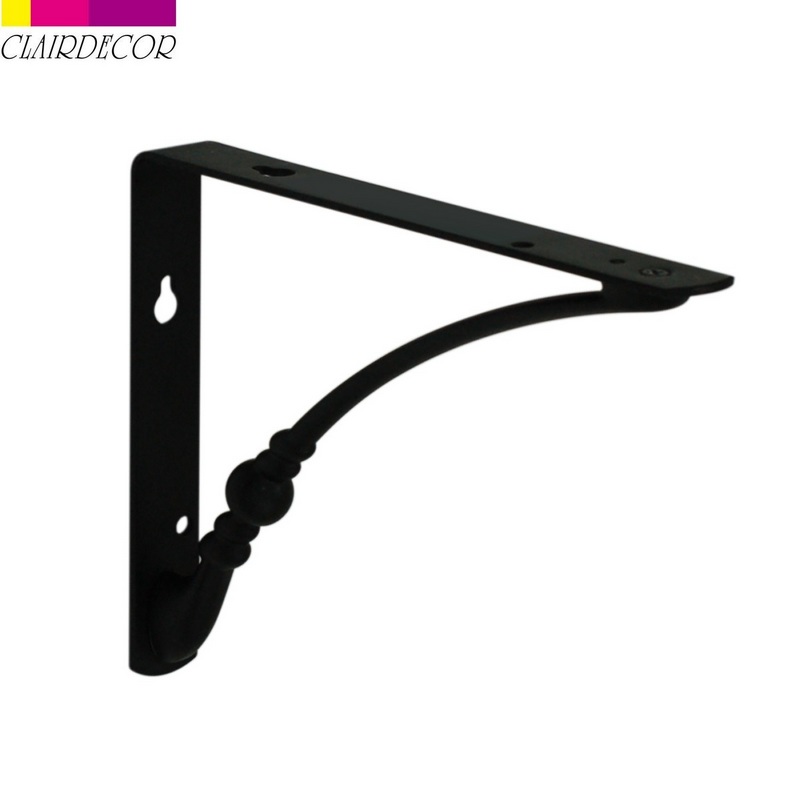 2 uds. Soporte de estante decoración arco soporte decorativo de estante soporte de ángulo recto para Hardware de Herrajes para muebles de productos básicos: Black